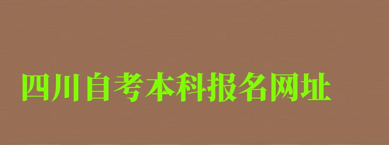 四川自考本科报名网址